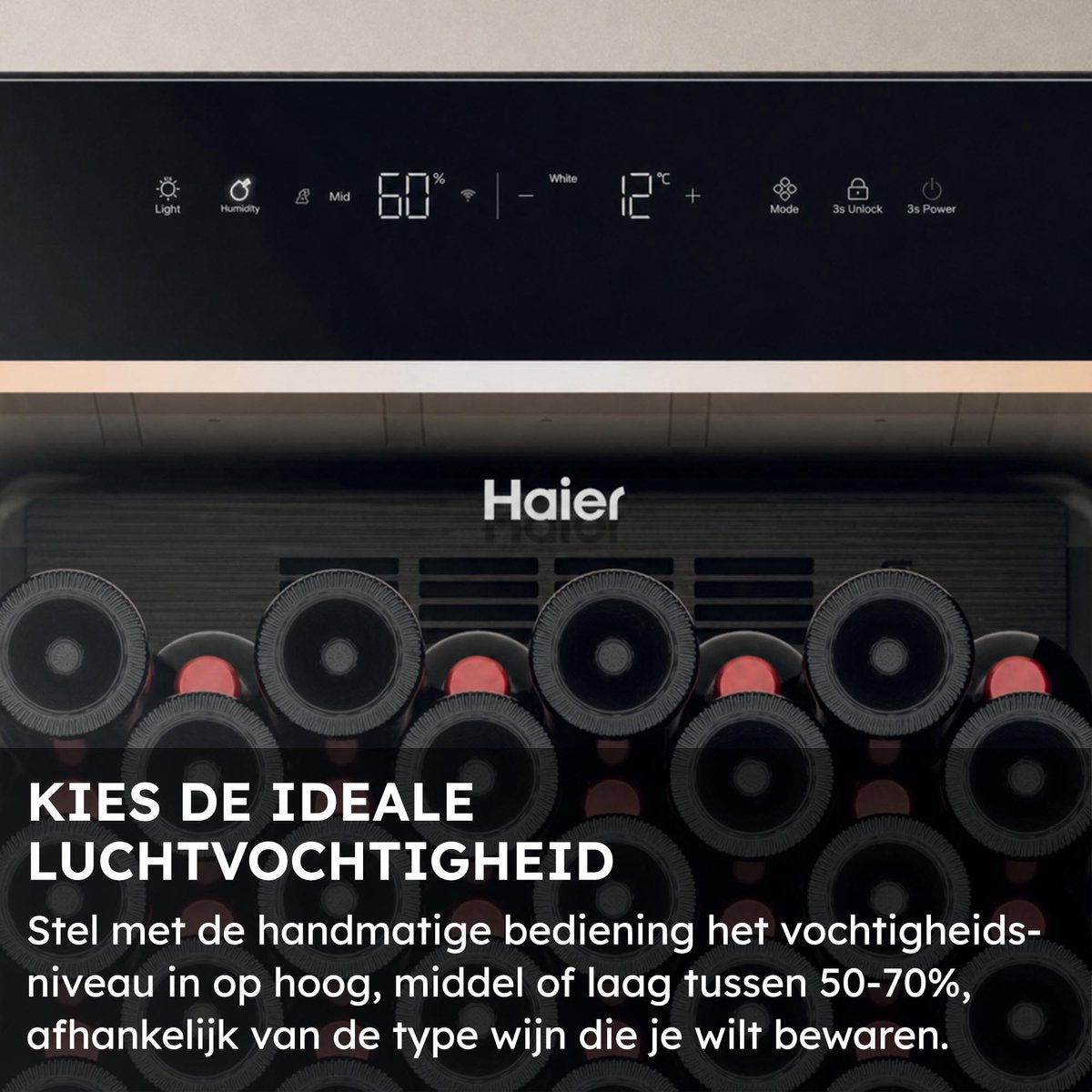 Haier HWS32GDG Wijnklimaatkast | 32 flessen
