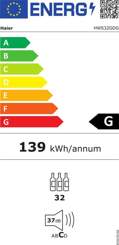 Haier HWS32GDG Wijnklimaatkast | 32 flessen - Uylenhof wijnen